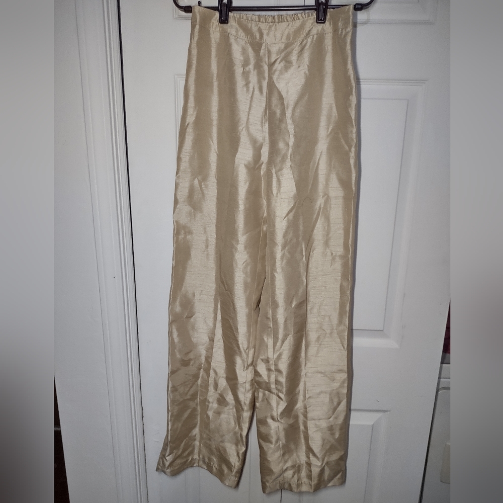 I.C. Collection Vintage High Waisted Tan Beige Trousers M 26" Waist X 32" L